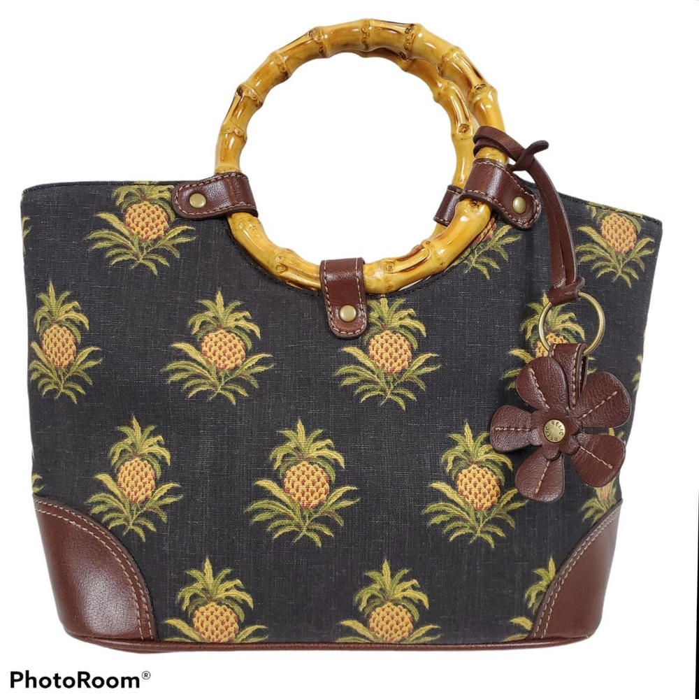 Fossil Handmade Pineapple Canvas HOBO